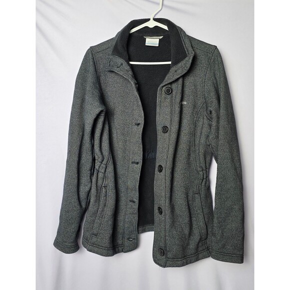 Columbia Felix Peak Button Up Jacket Womens Size Medium Grey Pockets - Picture 1 of 16